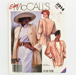 2914 McCalls Easy  Unlined Boxy  Lapel Jacket Pattern Size 8 OR 12 CHOICE Uncut